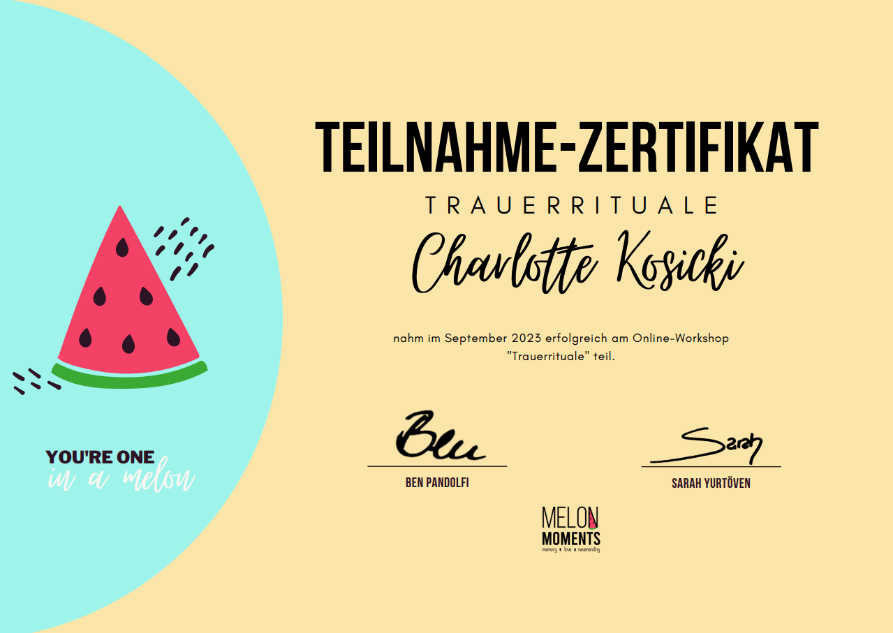Zertifikat_melon-moments Weiterbildungszertifikat